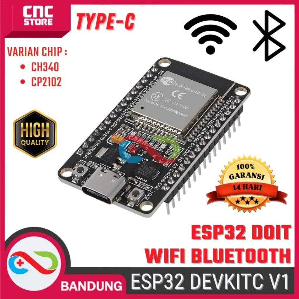 ESP32 ESP-32 DOIT WIFI BLUETOOTH IOT ESP32S DEVELOPMENT BOARD CH340 TYPE-C