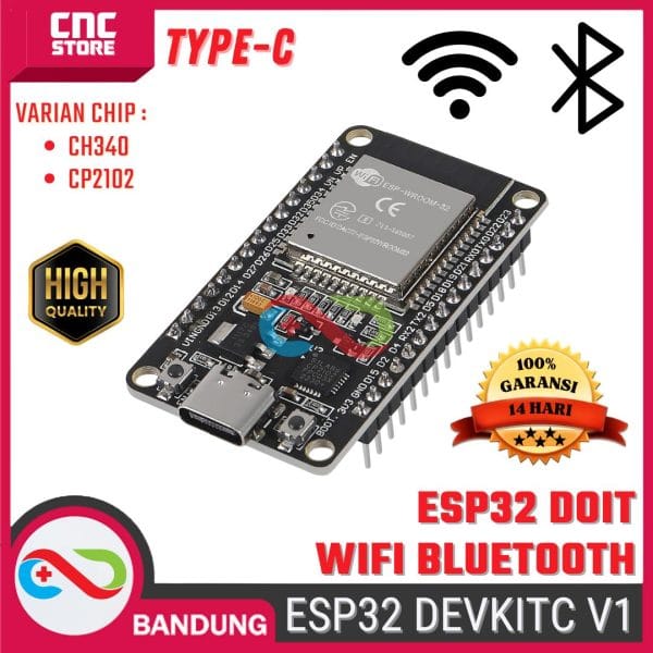 ESP32 ESP-32 DOIT WIFI BLUETOOTH IOT ESP32S DEVELOPMENT BOARD CH340 TYPE-C