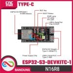 ESP32-S3 DevKitC-1 N16R8 Type-C dengan PSRAM 16MB – Board Pengembangan untuk IoT - Image 4