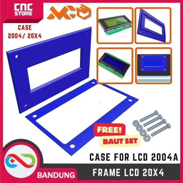 LCD FRAME AKRILIK CASE 1 LAYER 20X4 ARDUINO BIR 2004 PLUS BAUT DAN MUR