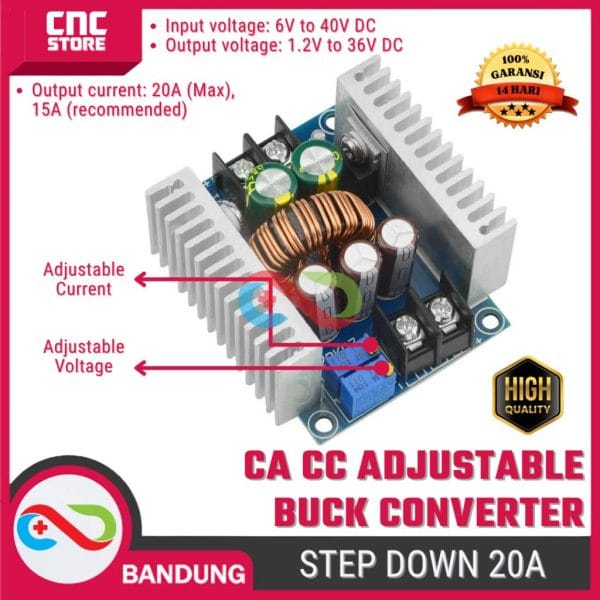 DC-DC Buck Step Down Adjustable Converter Power Supply 20A 300W Module – Modul Pengatur Tegangan