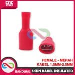 SKUN KABEL FULLY VINYL FEMALE INSULATED FDFD 2 KABEL 1.5MM-2.5MM - MERAH
