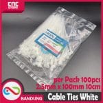 CABLE KABEL TIES TIS 2.5x100MM 10CM - PUTIH PACK 100PCS - Image 3