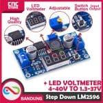 LM2596 DC-DC ADJUSTABLE STEP DOWN 4-40V to 1.3-37V LED VOLTMETER MODULE
