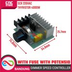 SCR 220V 4000W Dimmer Motor Speed Controller AC + Fuse + Potensiometer - Image 2