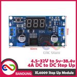 MODULE STEP UP STEP-UP XL6009 ADJUSTABLE DC TO DC BOOST CONVERTER 4A VOLTMETER - Image 2