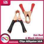 JEPIT BUAYA AKI ACCU 80MM BATTERY TEST CLAMP RED+BLACK 50A - Image 3