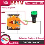 Selector Switch 2 Posisi 22mm  LA38-11X21 ON-OFF 1NO 1NC SAKLAR PUTAR PANEL POWER SWITCH - Image 5