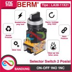 Selector Switch 2 Posisi 22mm  LA38-11X21 ON-OFF 1NO 1NC SAKLAR PUTAR PANEL POWER SWITCH - Image 2