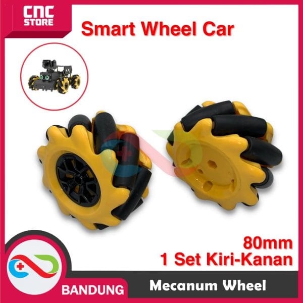 MECANUM WHEEL RODA MECANUM 80MM SMART WHEEL ROBOT CAR KIRI KANAN 1 PASANG