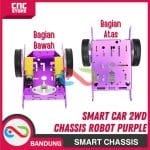 CHASSIS ALUMINUM ROBOT SMART CAR 2WD CHASSIS ROBOT PURPLE - Image 4