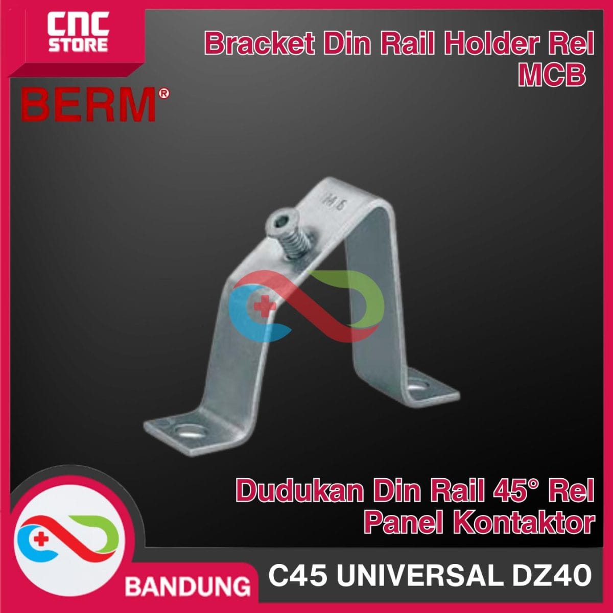 Bracket Din Rail holder Rel MCB Dudukan Din Rail 45 Derajat Rel Panel Kontaktor C45 UNIVERSAL DZ40 - Image 5