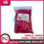 SKUN KABEL FULLY VINYL FEMALE INSULATED FDFD 2 KABEL 1.5MM-2.5MM - MERAH - Image 3