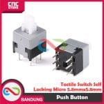 TACTILE SWITCH SELF LOCKING MICRO PUSH BUTTON 5.8MM X 5.8MM LATCHING DIP 6PIN