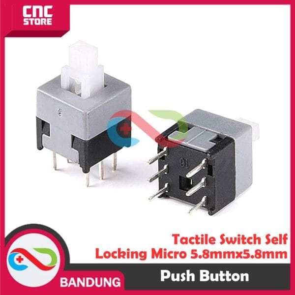 TACTILE SWITCH SELF LOCKING MICRO PUSH BUTTON 5.8MM X 5.8MM LATCHING DIP 6PIN