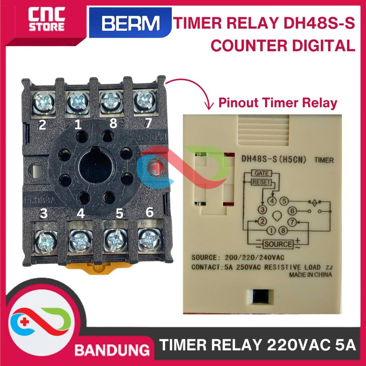 Timer DH48S-S Relay Twin Counter Digital Precision Delay Time PD37 - 220VAC - Image 5
