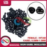 SKUN KABEL FULLY VINYL FEMALE INSULATED FDFD 1.25 KABEL 0.5MM-1.5MM- HITAM - Image 3