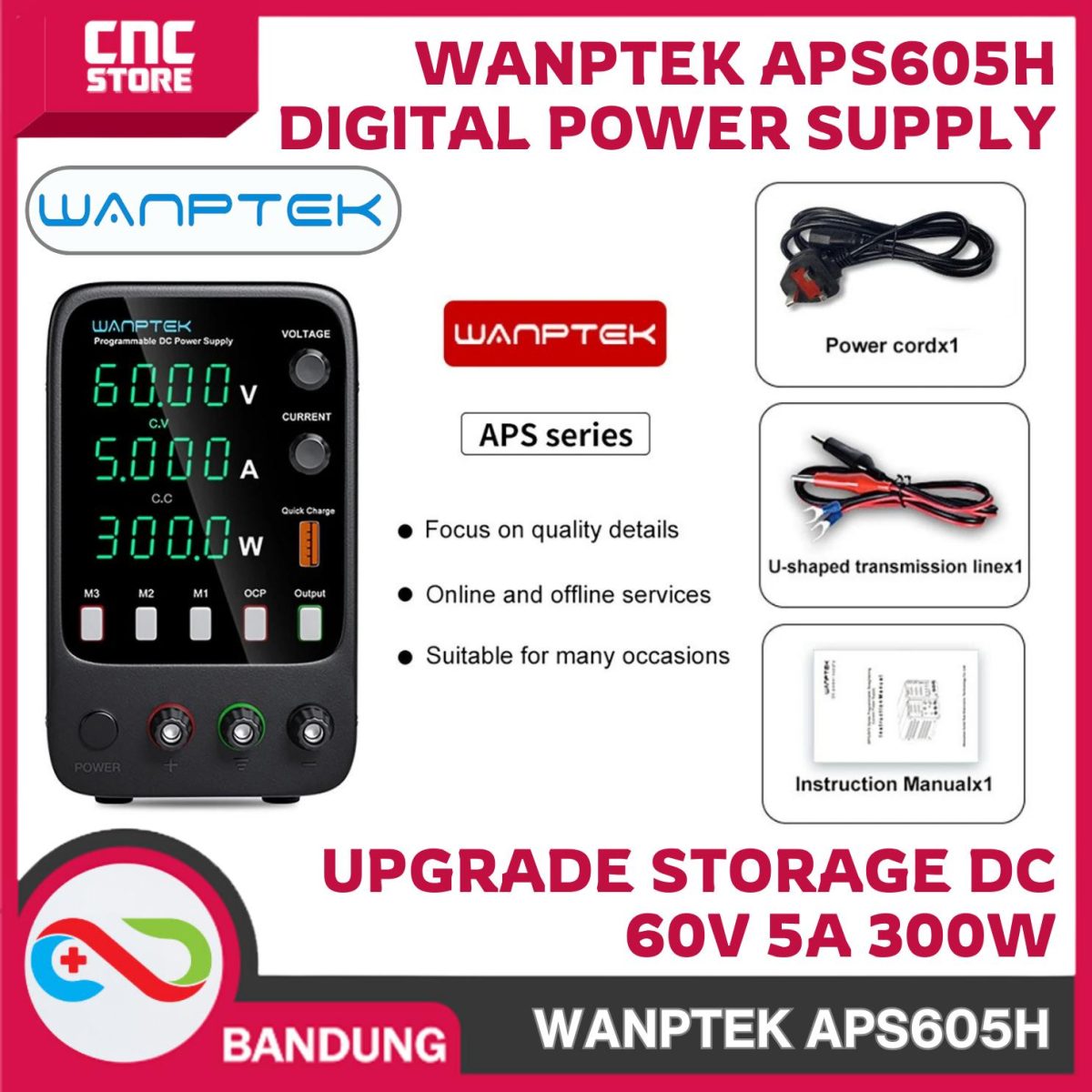 WANPTEK APS605H DIGITAL POWER SUPPLY UPGRADE STORAGE DC 60V 5A 300W CA CC - Image 6