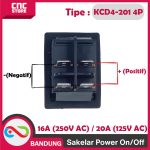 SAKLAR POWER ON-OFF ANTI AIR TAHAN AIR - KCD4-201 4P Saklar Power ON OFF 220V 16A Waterproof Tahan Air Lampu Light 125V 20A IP65 HIGH QUALITY -MERAH - Image 4