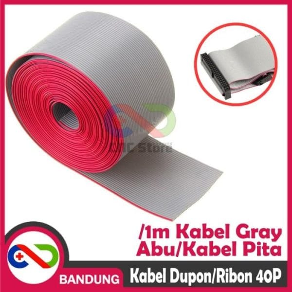 KABEL GRAY ABU 1M FLAT PITA RIBON DUPONT IDC 40P 40 PIN