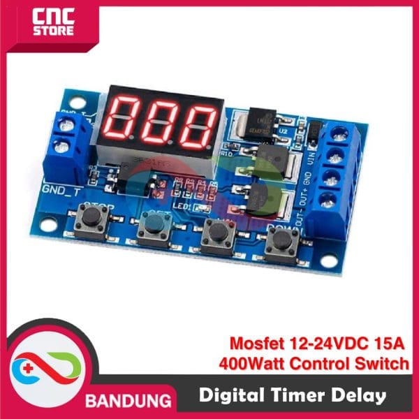 DIGITAL TIMER DELAY ON OFF MOSFET 12-24V DC 15A 400WATT CONTROL SWITCH
