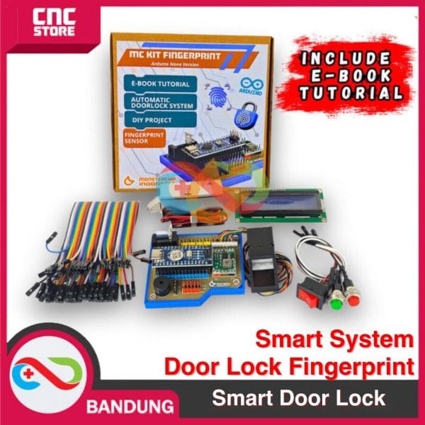 KIT FINGERPRINT ARDUINO SMART SECURITY SYSTEM DOORLOCK DIY PROJECT PLUS E-BOOK UNTUK PEMBELAJARAN
