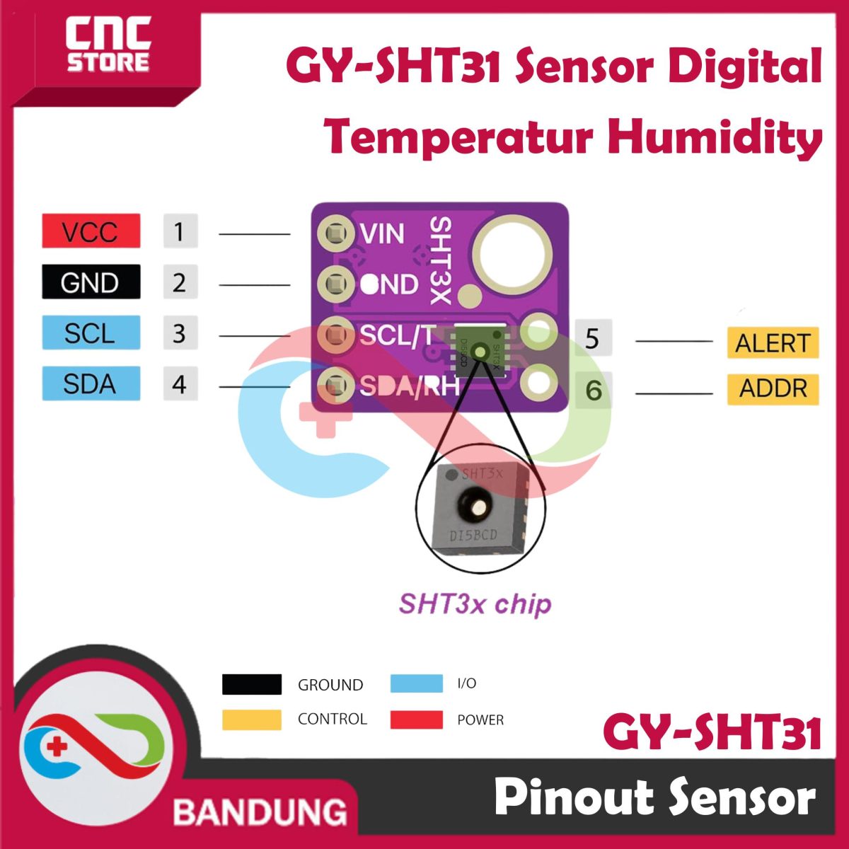 GY-SHT30-D GY-SHT31 SHT35 SHT40 SHT41 SHT45 Digital TEMPERATURE HUMIDITY - Image 4