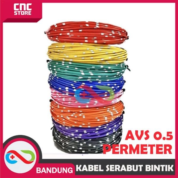 KABEL BINTIK SERABUT TEMBAGA OTOMOTIF MOBIL MOTOR STANDARD JEPANG - AVSS 0.5 -KUNING PERMETER