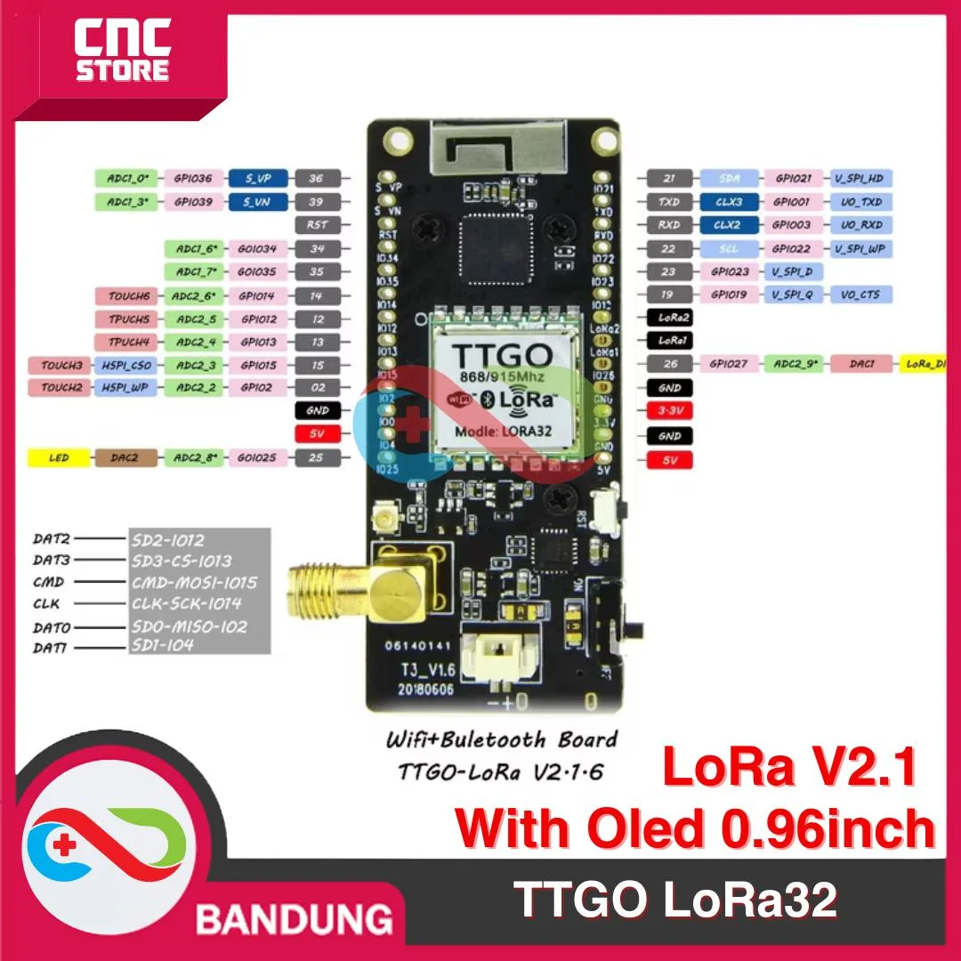 LILYGO TTGO LoRa32 LoRa V2.1 915MHz 433MHz ESP32 OLED 0.96 WIFI BLE-915Mhz - Gambar 3