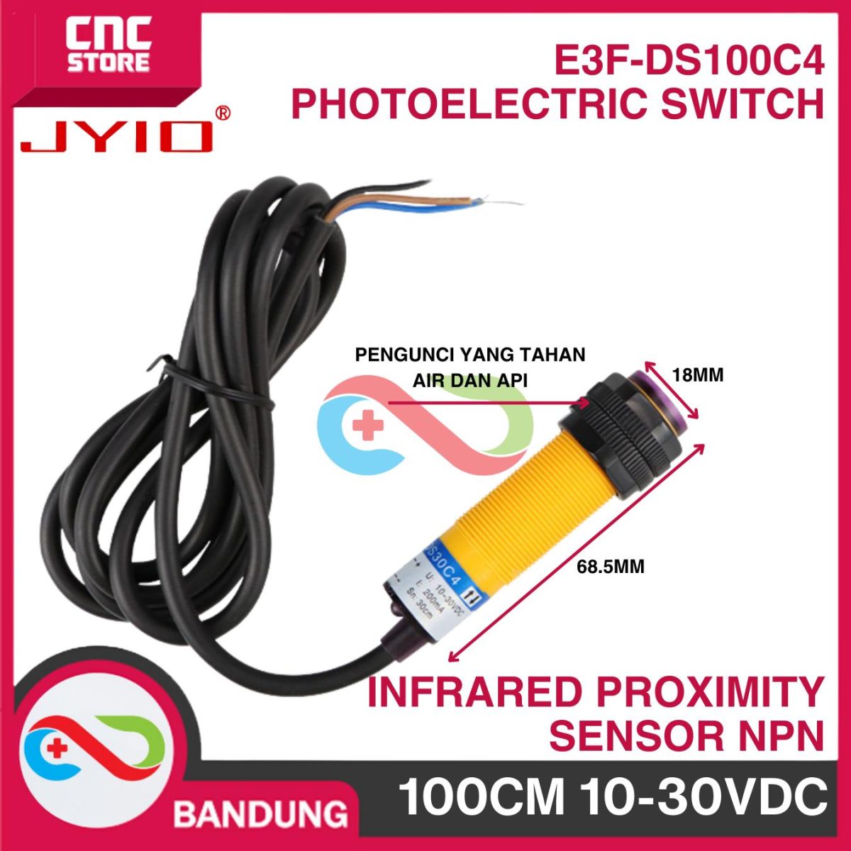 E3F-DS100C4 PHOTOELECTRIC SWITCH 100CM DC Infrared Proximity Sensor NPN E18-D100NK INDUSTRIAL - Image 5