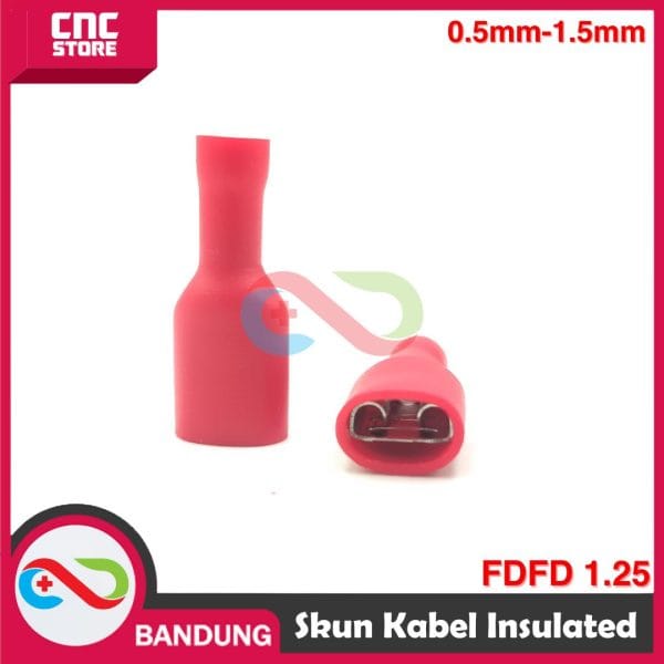 SKUN KABEL FULLY VINYL FEMALE INSULATED FDFD 1.25 Kabel 0.5mm-1.5mm - MERAH pasangan