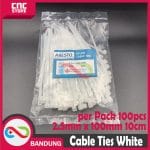 CABLE KABEL TIES TIS 2.5x100MM 10CM - PUTIH PACK 100PCS - Image 2