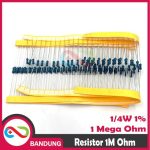 10X RESISTOR 1 M MEGA OHM 1/4W METAL FILM - Image 3