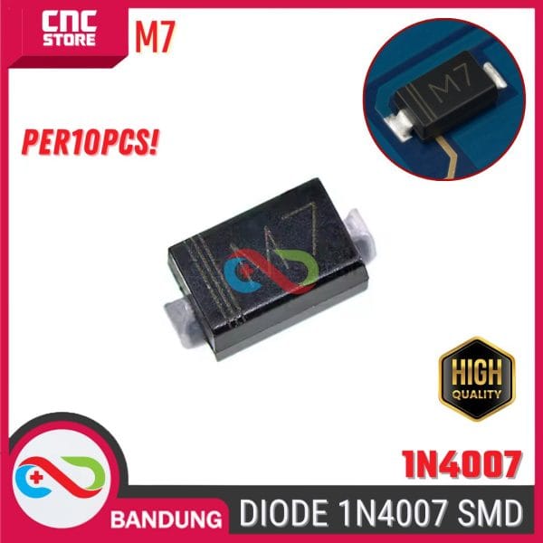 10pcs 1N4007 M7 SMA DO-214AC Dioda 1N4007 SMD Diode 1A Single 1kV IN4007