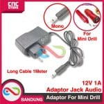 Adaptor dengan Jack 3.5mm khusus untuk Bor Mini Drill 12VDC jack audio