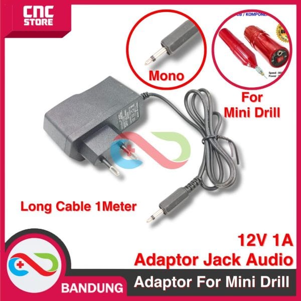 Adaptor dengan Jack 3.5mm khusus untuk Bor Mini Drill 12VDC jack audio