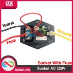 Soket AC 3in1 Kotak Lampu + Fuse Holder Power Outlet Socket Switch with cable - Image 2