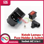 SOKET AC 3IN1 KOTAK LAMPU + FUSE HOLDER POWER OUTLET SOCKET SWITCH - Image 4