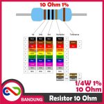 10X RESISTOR 10 10OHM 1/4W 1 METAL FILM - Image 3