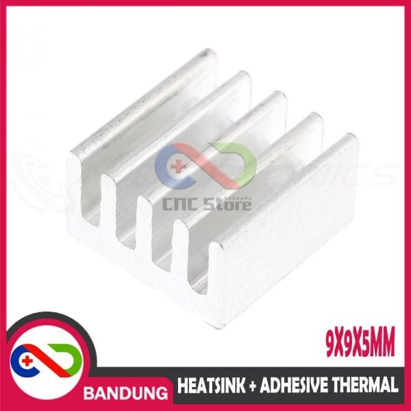 HEATSINK 9X9X5MM ALUMINIUM PLUS ADHESIVE THERMAL PAD PENDINGIN A4988 HEAT SINK IC 9X9X5 9x9x5 9x9xMM