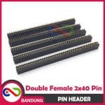 PIN HEADER STRIP FEMALE DOUBLE ROW 2X40 2.54MM BLACK HITAM - Image 3