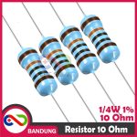 10X RESISTOR 10 10OHM 1/4W 1 METAL FILM - Image 2