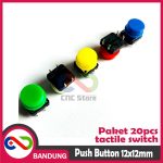 TACTILE SWITCH PUSH BUTTON 5 WARNA 20PCS 12x12x7.3 MM FOR ARDUINO + FREE CAP - Image 2