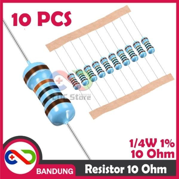 10X RESISTOR 10 10OHM 1/4W 1 METAL FILM