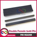 PIN HEADER STRIP FEMALE DOUBLE ROW 2X40 2.54MM BLACK HITAM - Image 4