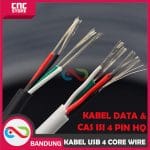 KABEL USB 4 CORE WIRE 4P CABLE DATA DAN CAS ISI 4 PIN HQ PER 1METER - HITAM - Image 3