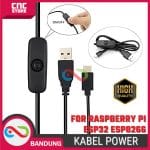 Kabel POWER Raspberry Pi, ESP32, NODEMCU, ESP8266 DENGAN Sakelar 5V3A