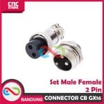 AVIATION PLUG CONNECTOR CB GX16 16MM SET MALE FEMALE - 2 PIN - Image 4