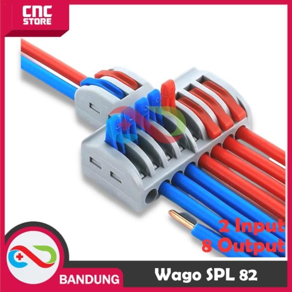 TERMINAL CABANG 2 TO 8 KABEL KONEKTOR SPLITTER 2-8 LT 422 WAGO SPL 82 WAGO