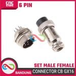 Aviation Plug Connector CB GX16 16mm Set Male Female – 6 Pin untuk Koneksi Elektronik - Image 3